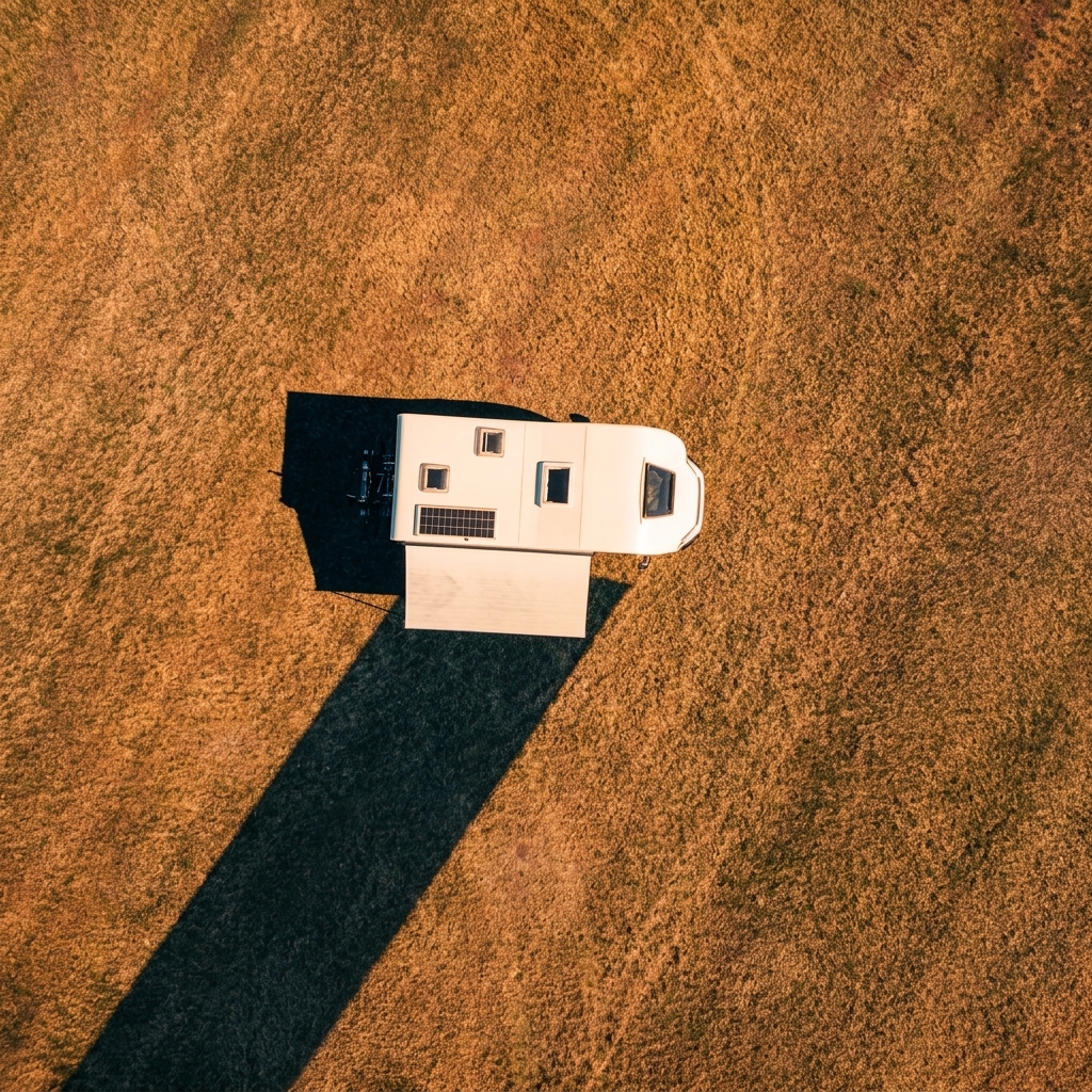 Vogelperspektive Wohnmobil mit Solarpanel