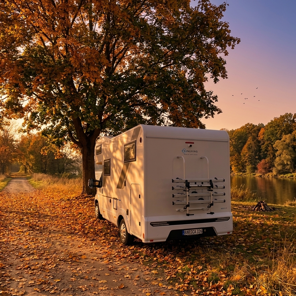 Sun Living A 60 SP Heckansicht mit Fahrradträger